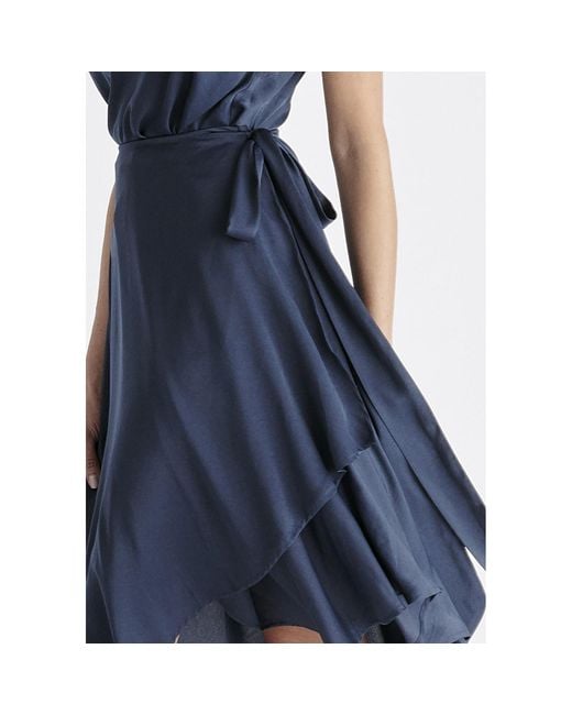 Paisie Blue Cowl Neck Dress