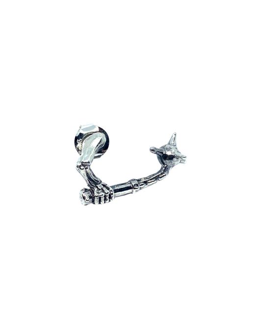 Tg-Jewellery by Tamara Gervasio White Skull Ninja Chigiriki Solo Stud Earring