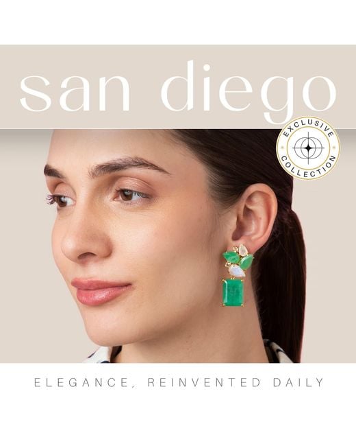 Bounkit Green San Diego Earrings Clip On