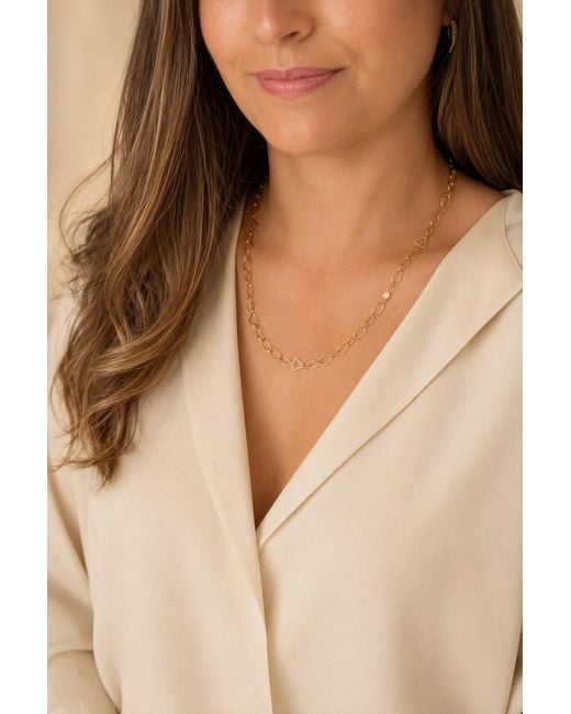 Larisa Beaumont Metallic Sovereign Necklace – 14K Charm Chain