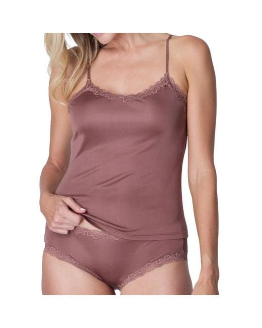 Uwila Warrior Brown Soft Silk Lace Camisole
