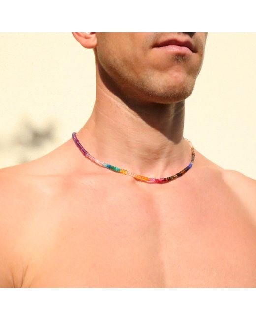 Mineralgems•Studio Multicolor Choker With Precious Gemstones For Him for men