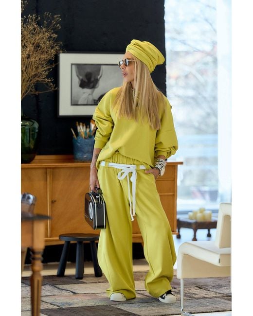 Clothes by Locker Room Yellow Oversized Sweat Set With Open Back
