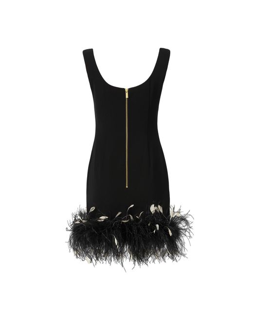 Lita Couture Black Crepe Feather Mini Dress