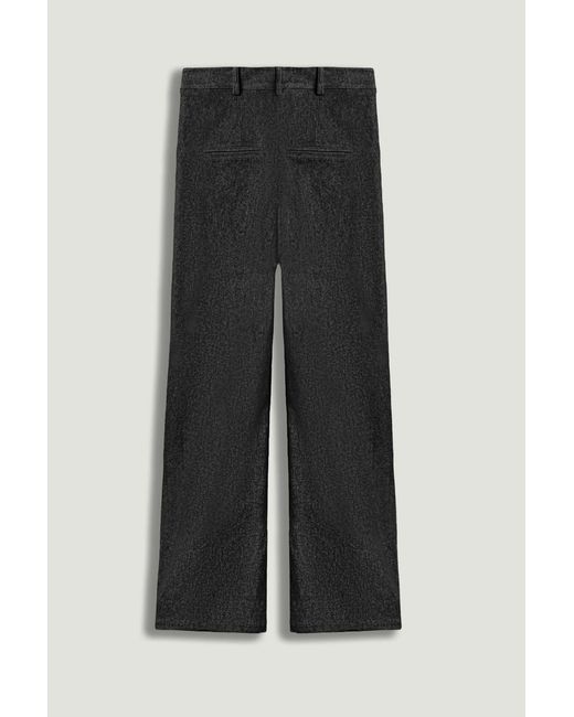 Nocturne Black High-Rise Tailored Straight-Leg Pants