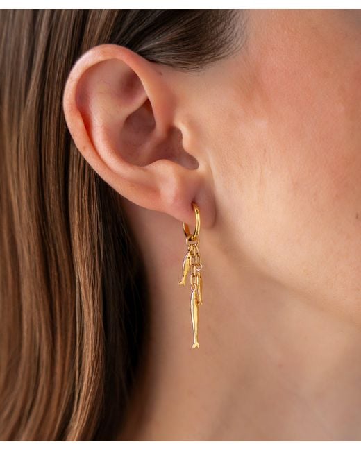 Loni Paul Jewelry Metallic Fish Charm Huggie Earrings