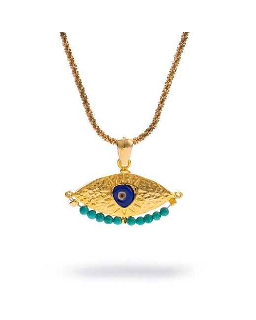 Ebru Jewelry Metallic Spiritual Aura Evil Eye Necklace