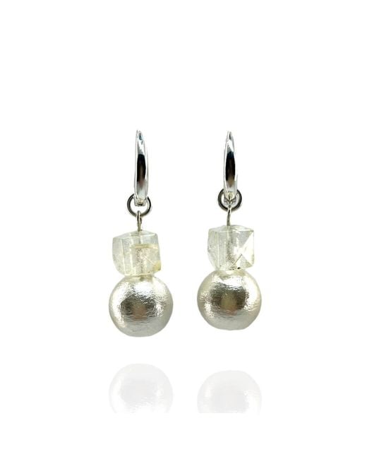 Bio-Trimmings Metallic Neutrals Miyuki Pearl Multi-Wear Hoop Earrings
