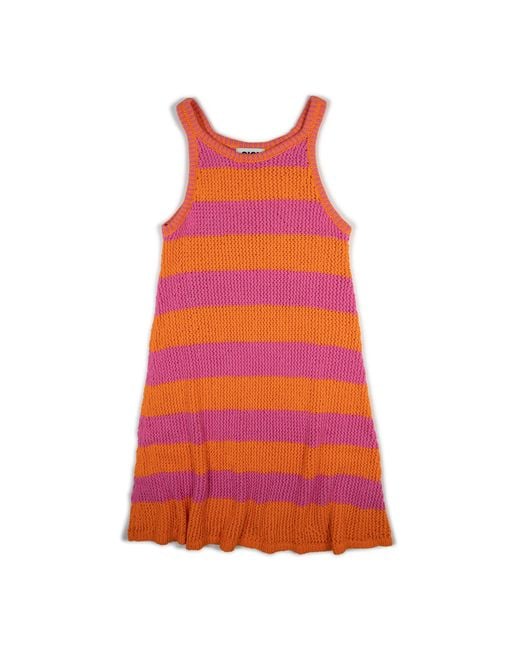 Gigi Knitwear Red Mesh Cotton Tank Dress