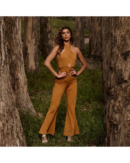 Italia A Collection Orange The Tropez Glam Jumpsuit