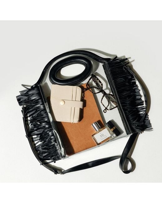 PAIGE Black Stadium-Approved Clear Tote Handbag