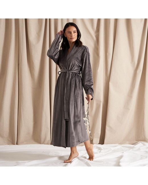Pretty You London Black Velour Longline Robe