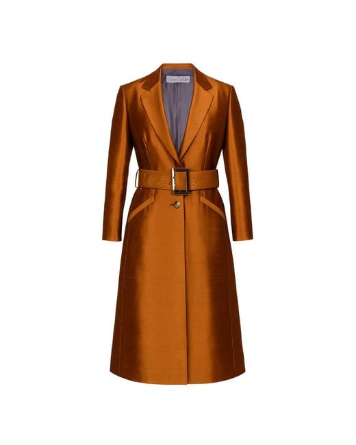 Richa Sharma Brown Handcrafted Silk Tailored Coat