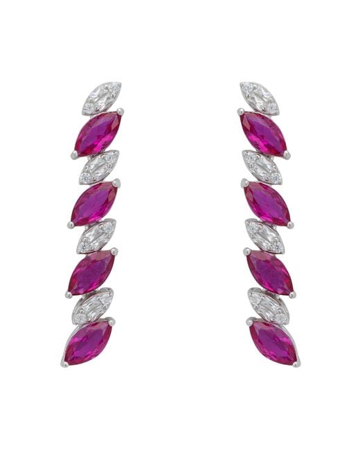 Latelita London Pink Viscountess Tennis Drop Earrings Ruby