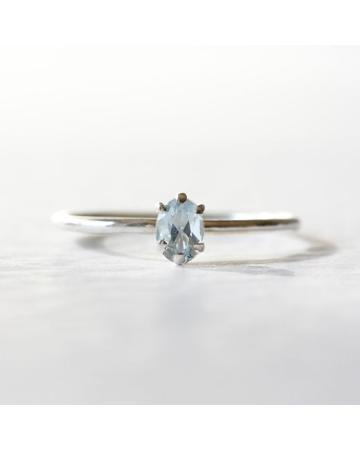 Lee Renee Metallic Aquamarine Ring