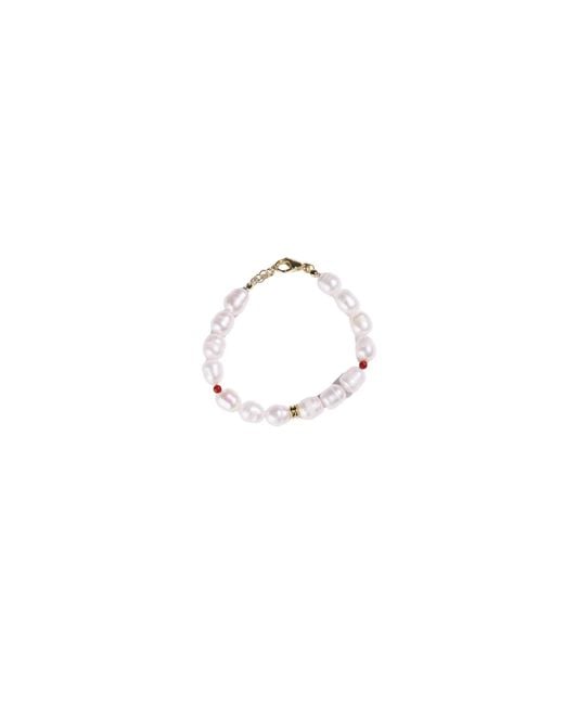 Urbane Jewelry Studio Metallic Ruby Pearl Bracelet