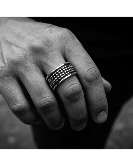 Tg-Jewellery by Tamara Gervasio Blue Crocodile Ring – Sterling Oxide Finish for men