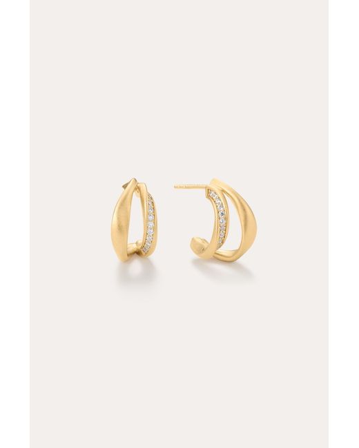 Vanhi Metallic Nadine Pavé Twisted Stud Earrings