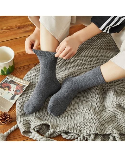 Soft Strokes Silk Gray Wool Quarter-Length Socks Set Of Two