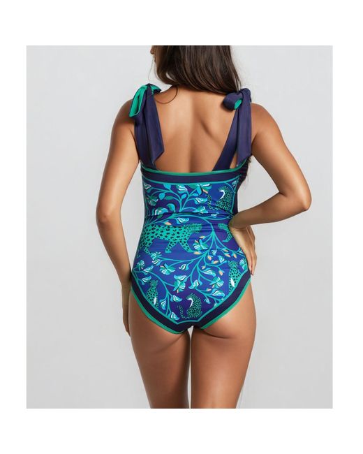 Jessie Zhao New York Blue Wonderland Reversible One-Piece Swimsuit