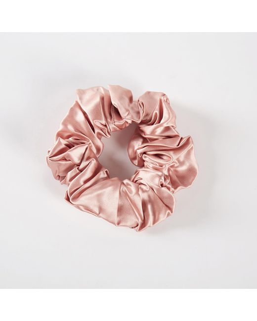 Soft Strokes Silk Pink Pure Mulberry Silk French Scrunchie Set Of Five