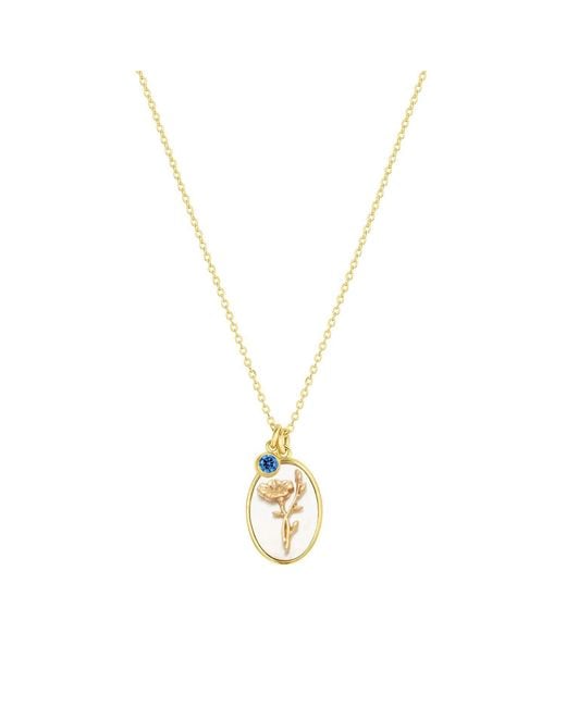 SET & STONES Metallic Katrina Birth Flower & Birthstone Charm Necklace- September