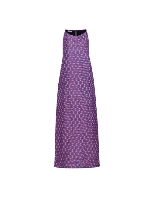 Silk and Bears Purple Aurora Mulberry Plum Hand-Dyed Silk Jacquard Maxi Dress