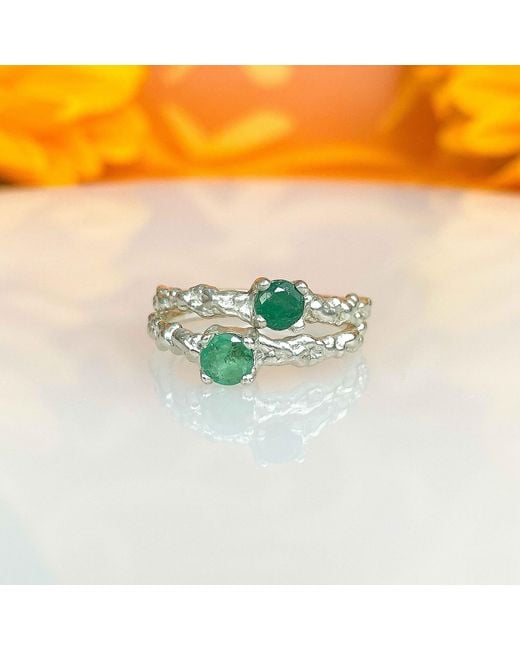 Karen Kriegel Green Emerald Cluster Ring