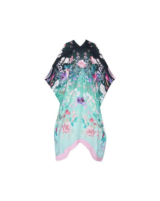 Meng Blue Ombre Silk Georgette Kaftan