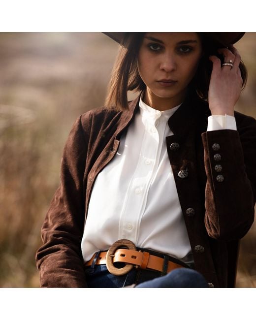 Wood Belt Brown Fuji Heart 308