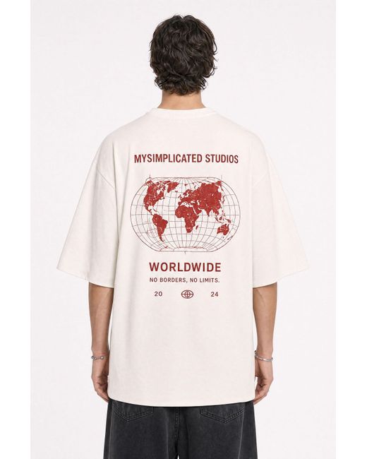 mysimplicated White Neutrals Worldwide Ivory Tee for men