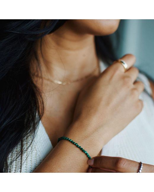 Herself Collections Green 14K Solid Malachite Bracelet