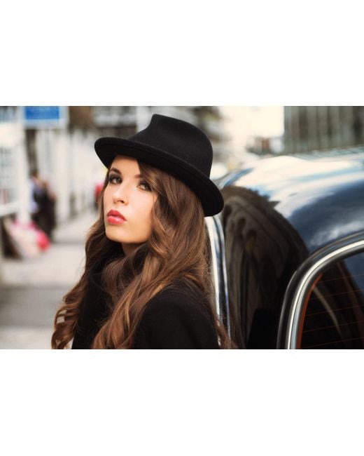 Jamie Slye Hats + Accessories Black Viv Short Brim Fedora Hat