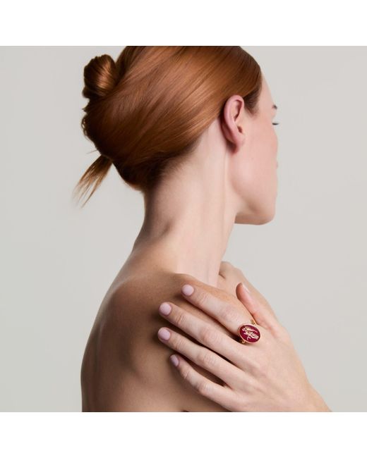 Ece London Red The Angel Of Peace Ring