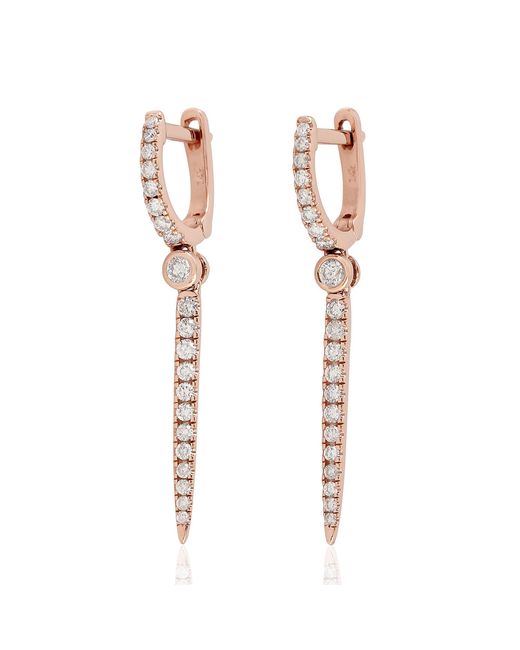 Artisan Metallic Natural Diamond Spike Huggie Earrings