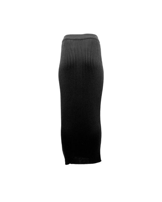 Theo the Label Black Eos Ribbed Maxi Skirt