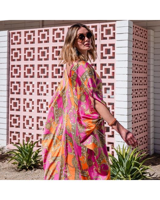 Jennafer Grace Red Voglia Rosa Caftan Kaftan Dress