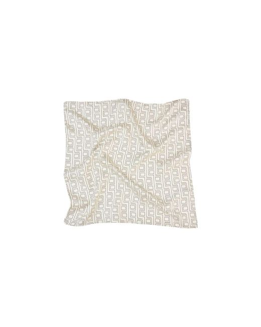 Dāl the Label White Neutrals Monogram Silk Scarf Creme