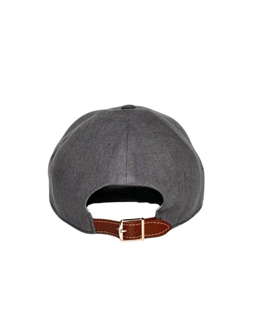 Cachemio Gray Linen Baseball Cap for men