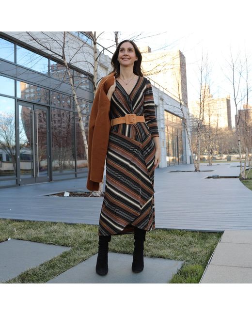 BeltBe Brown Suede Square Buckle Belt