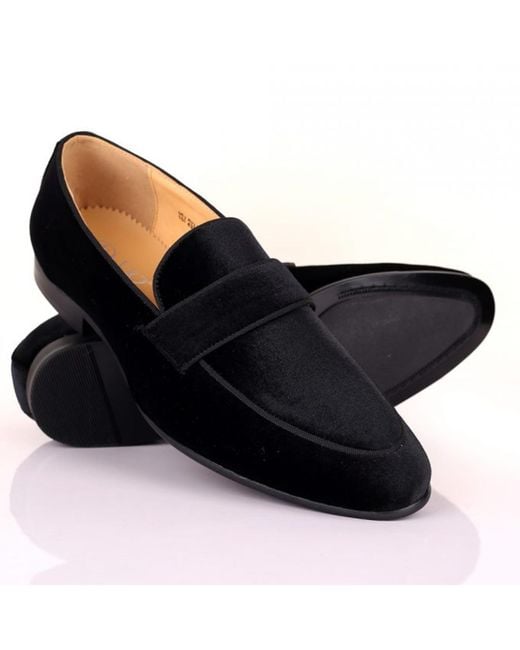 DAVID WEJ Black Alfred Velvet Loafers – for men