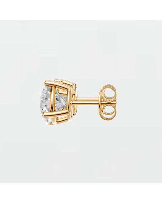Aya Fine Jewelry White Brilliant Round Solitaire Lab Diamond Stud Earrings For