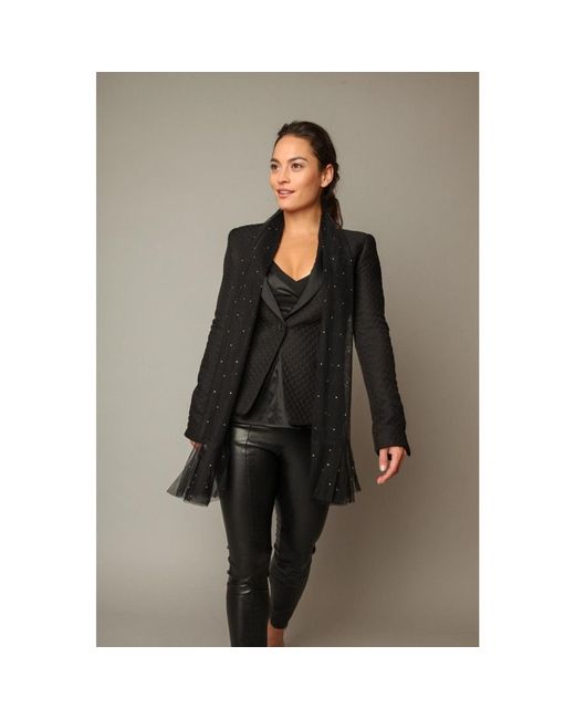 Saachi Black Sheer Crystal Scarf