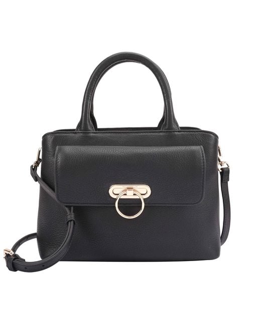 Paul Costelloe Black Navarre Leather Crossbody Bag