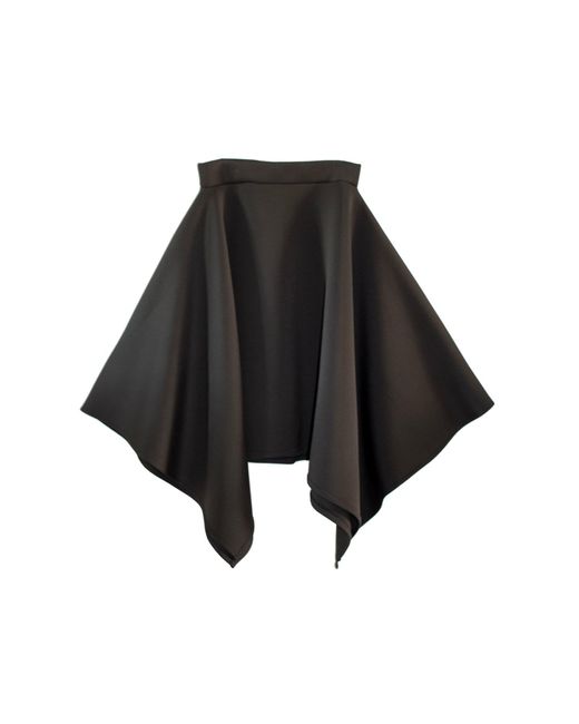 Laura Daili Black Sharp Midi Skirt