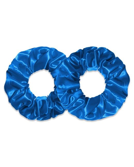 6Fiftytwo® Blue Pure Mulberry Classic Silk Scrunchies