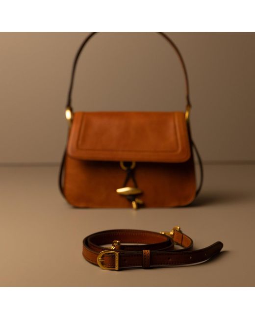 Time Resistance Brown Leather Flap Bag For