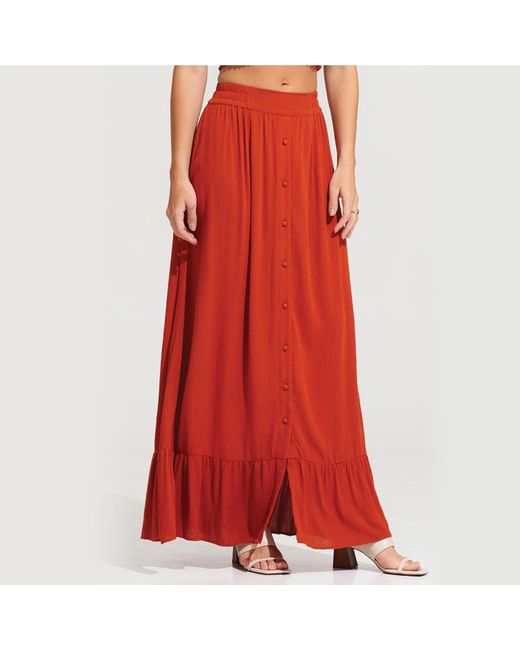 Morrato Bali Orange Sonth Maxi Skirt Burnt Ochre