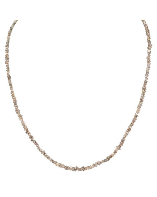 Rahul's Jewels Metallic 17"-19" Adjustable Length Genuine Diamond Rough Strand Necklace