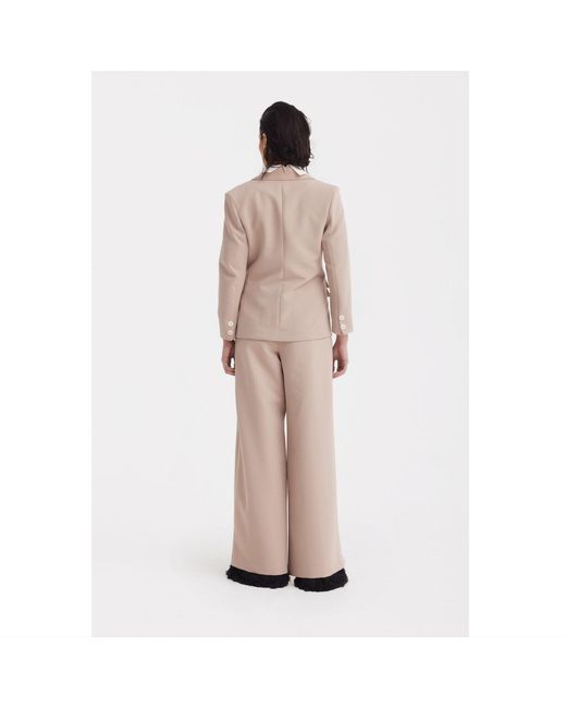 Julia Allert Natural Neutrals Classic Tailored Double-Breasted Blazer